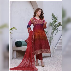 Chikankar- fancy Dupatta Luxury Decent hand work 3pc