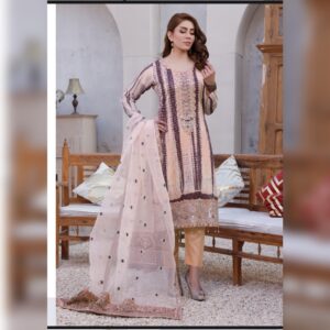 Chikankar- fancy Dupatta Luxury Decent hand work 3pc