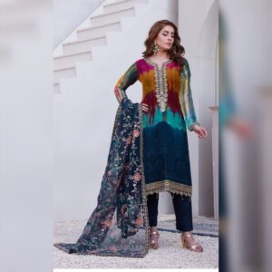 Chikankar- fancy Dupatta Luxury Decent hand work 3pc