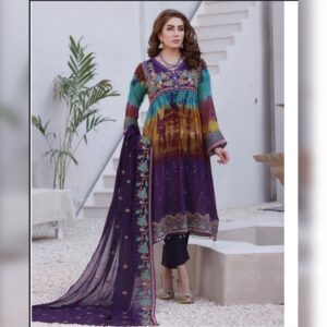 Chikankar- fancy Dupatta Luxury Decent hand work 3pc