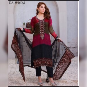 Chikankar- fancy Dupatta Luxury Decent hand work 3pc