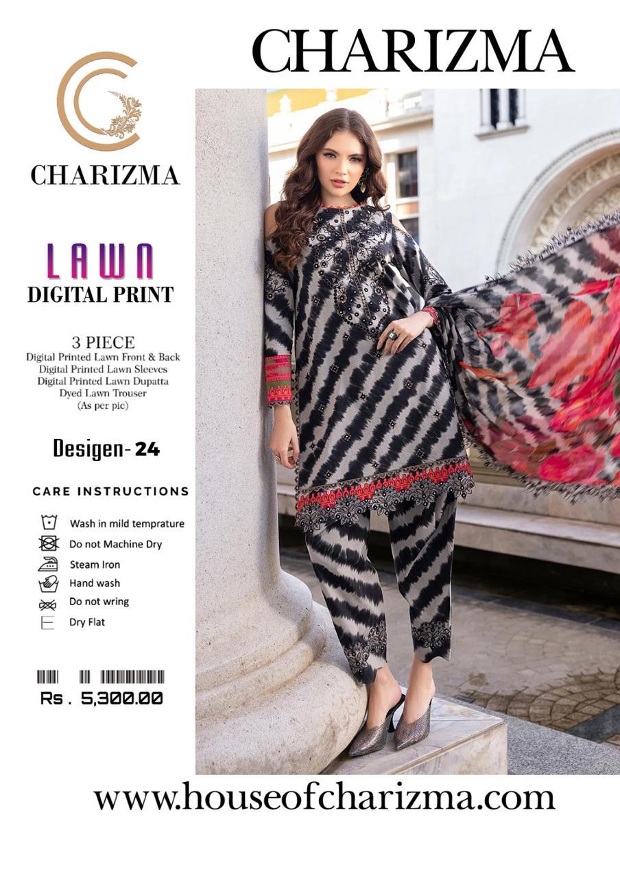 CHARIZMA 3pc Lawn Digital Print with patches - Image 2