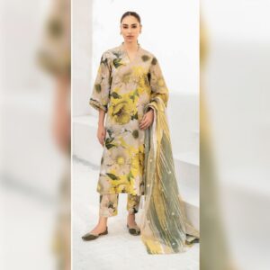 Baroque 3pc Lawn Fabrics 100% Orignal