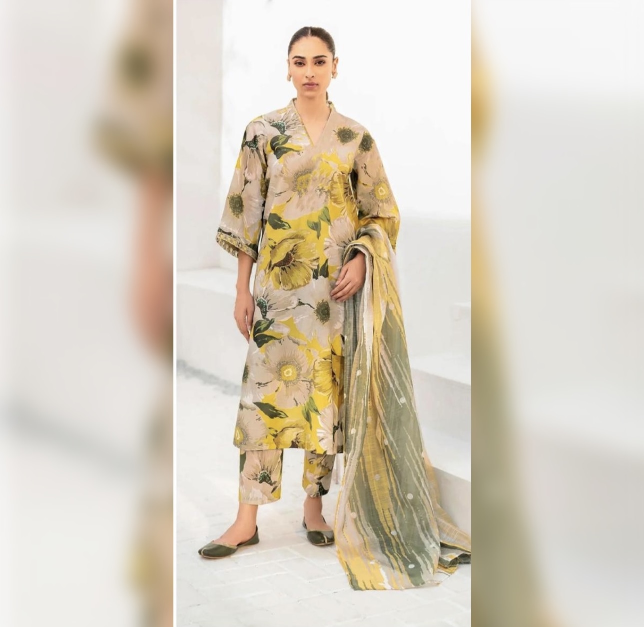 Baroque 3pc Lawn Fabrics 100% Orignal