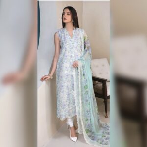 Baroque 3pc Lawn Fabric 100%Orignal