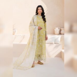 IZNiK 3pc Printed Digital&Embroidered Lawn