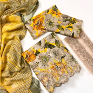 IZNiK 3pc Digital&Embroidered lawn